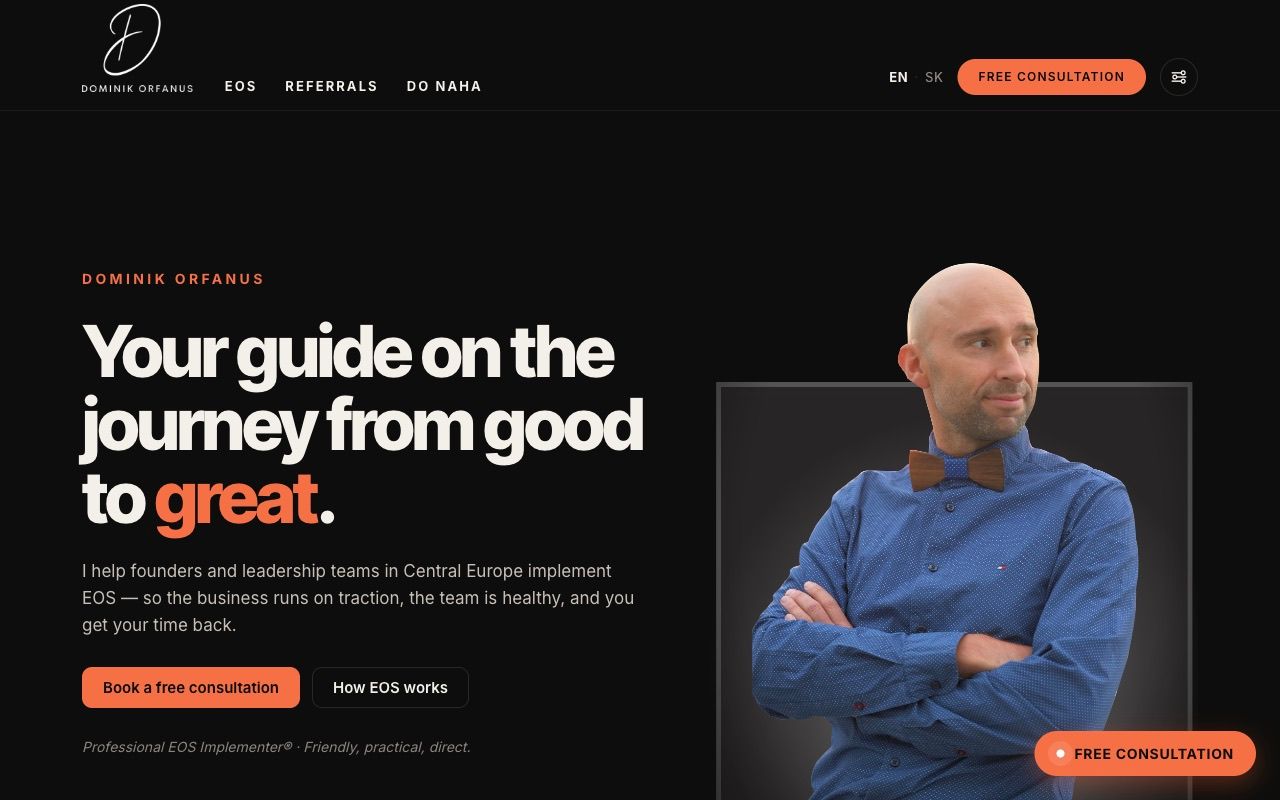 Hero of orfanus.alohasmile.sk — calmer typography, clear primary action.
